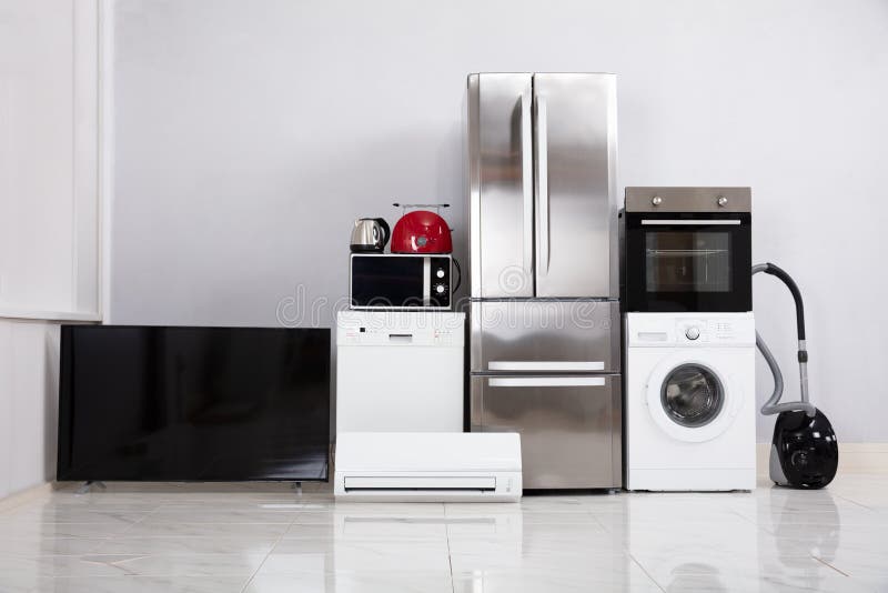 Modern Appliances in New Kitchen Apartment Stock Image Image of