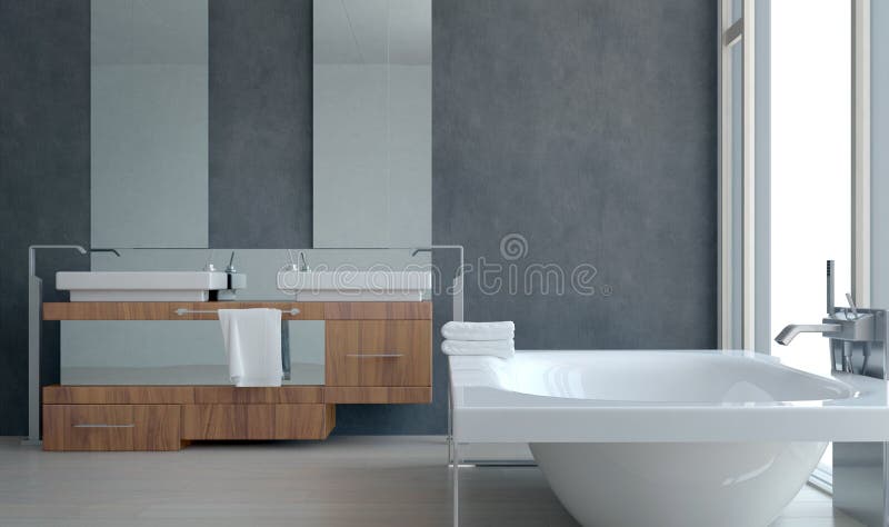 Modern Architectural Bathroom Interior Design royalty free stock images