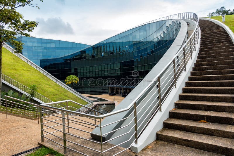 Modern architectural building of Nanyang Technological University, Singapore stock images