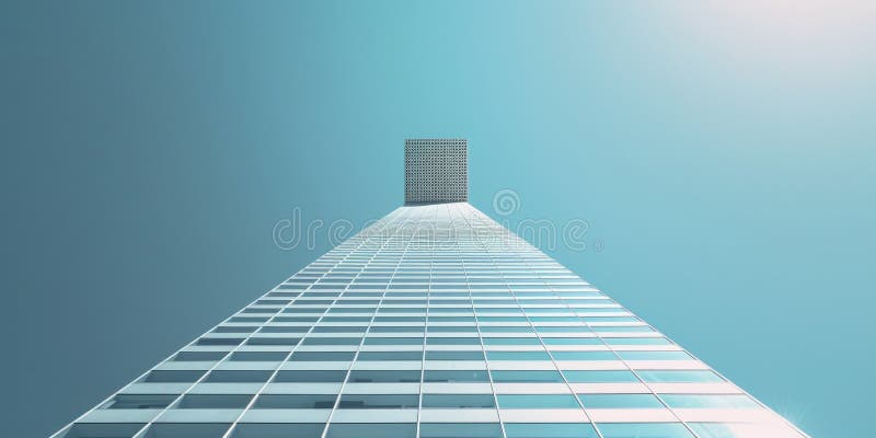The modern architectural building or skyscraper with bright blue sky. AIG42. stock image