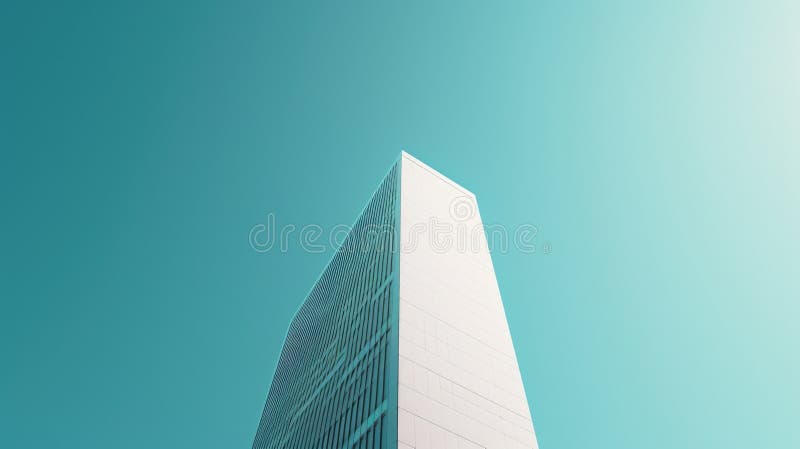 The modern architectural building or skyscraper with bright blue sky. AIG42. stock photo
