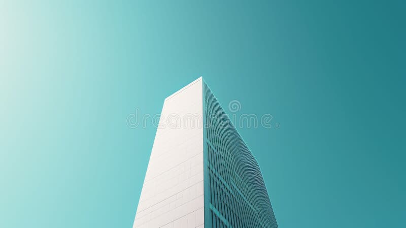 The modern architectural building or skyscraper with bright blue sky. AIG42. stock image