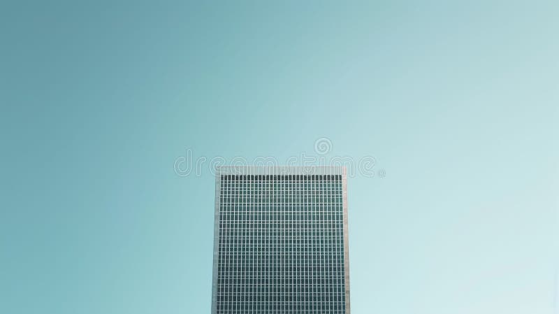 The modern architectural building or skyscraper with bright blue sky. AIG42. stock photo