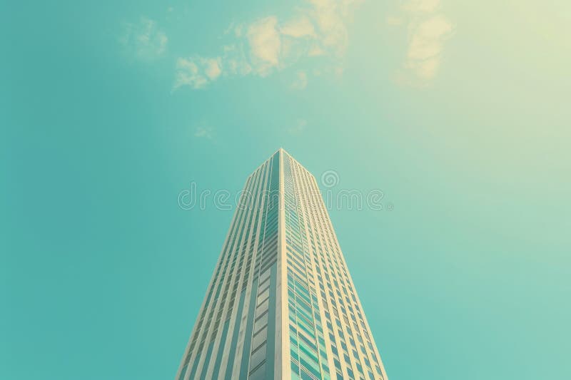 The modern architectural building or skyscraper with bright blue sky. AIG42. royalty free stock images