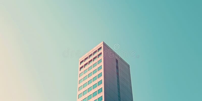 The modern architectural building or skyscraper with bright blue sky. AIG42. stock photo