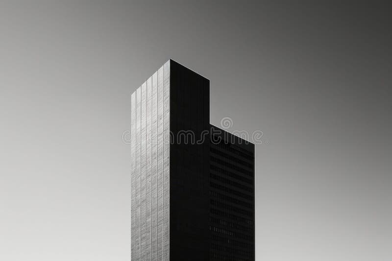 The modern architectural building or skyscraper with monochrome filter. AIG42. stock photo