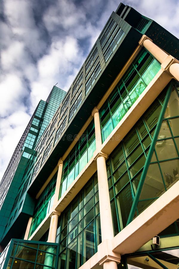 Modern architectural details at The Gallery in the Inner Harbor stock photos