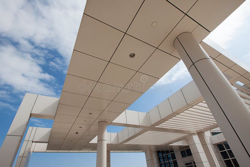 Modern architectural features of the Getty royalty free stock photo Modern architectural features of the Getty royalty free stock photo