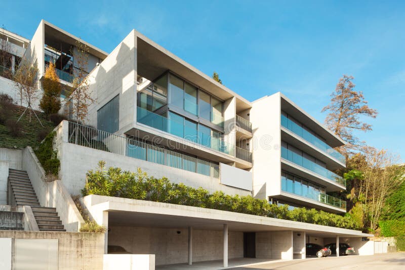 Modern architecture, building stock image