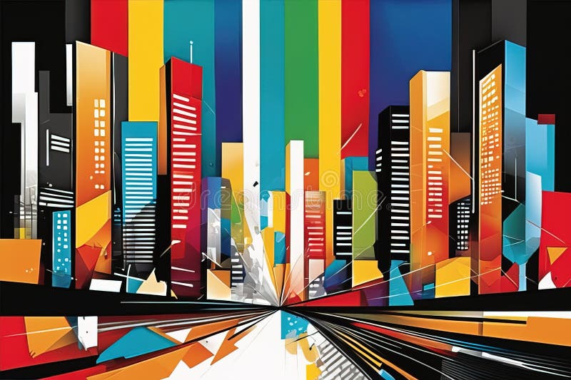 Modern architecture in the citymodern architecture in the cityabstract background with colorful royalty free illustration