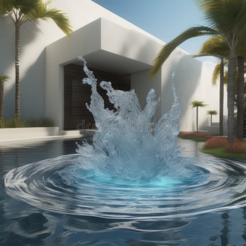 Modern architecture, 3d illustration modern architecture, 3d illustration 3d illustration of a pool in the stock illustration