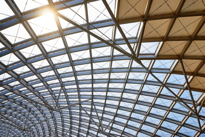 Modern business architecture with steel construction and glass roof structure. Modern business architecture with steel construction and glass roof structure.