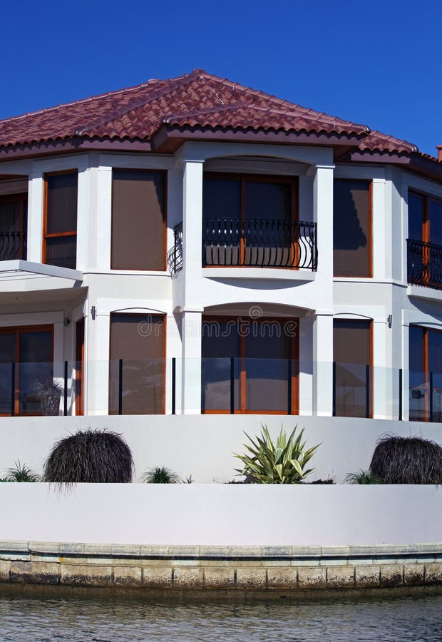 Modern Architecture, Waterside living stock photos