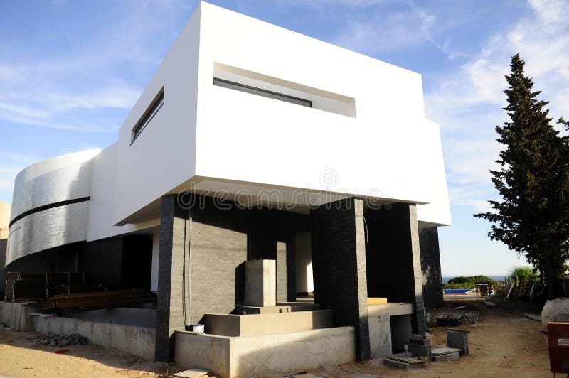 Modern arkitektur - hem- ingång, konstruktion arkivbilder Modern arkitektur - hem- ingång, konstruktion arkivbilder