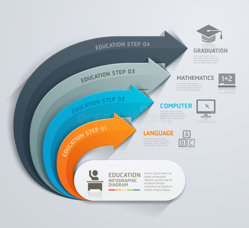 Modern arrow education template. vector illustration