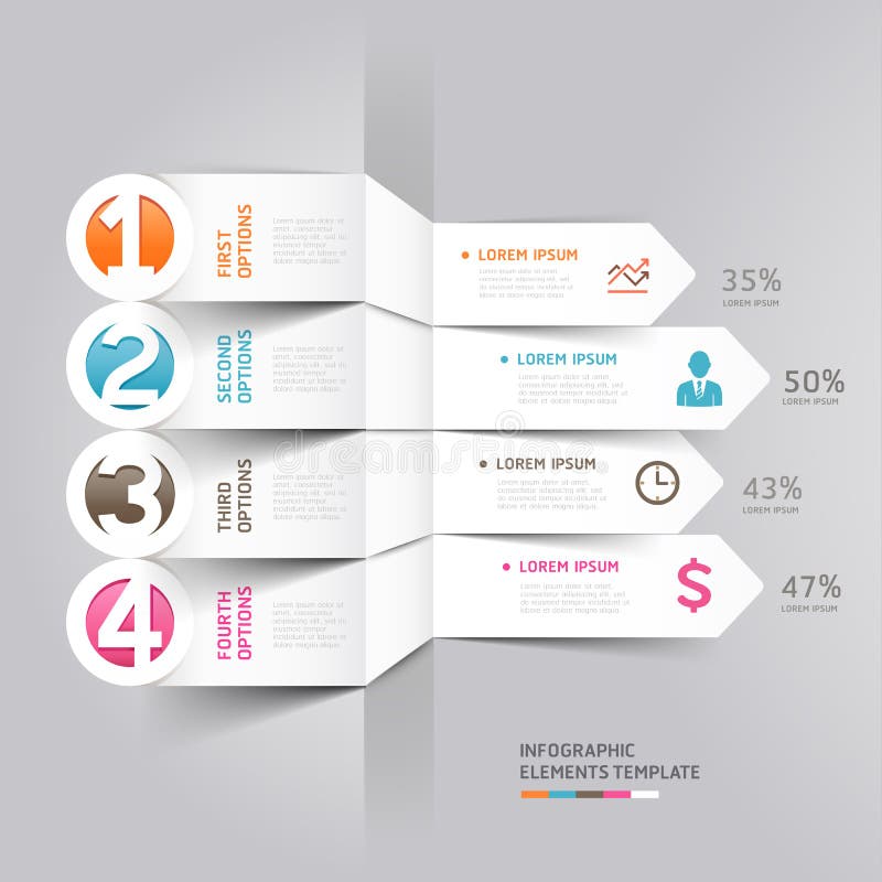 Modern arrow infographics element origami style. royalty free illustration