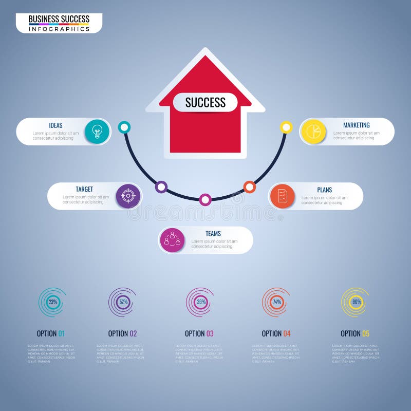 Modern arrow infographics elements. Step to success business concept infographic template. Can be used for workflow layout royalty free illustration Modern arrow infographics elements. Step to success business concept infographic template. Can be used for workflow layout royalty free illustration