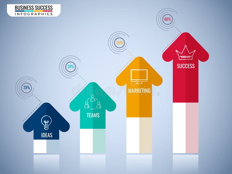 Modern arrow infographics elements. Step to success business concept infographic template. Can be used for workflow layout royalty free illustration Modern arrow infographics elements. Step to success business concept infographic template. Can be used for workflow layout royalty free illustration