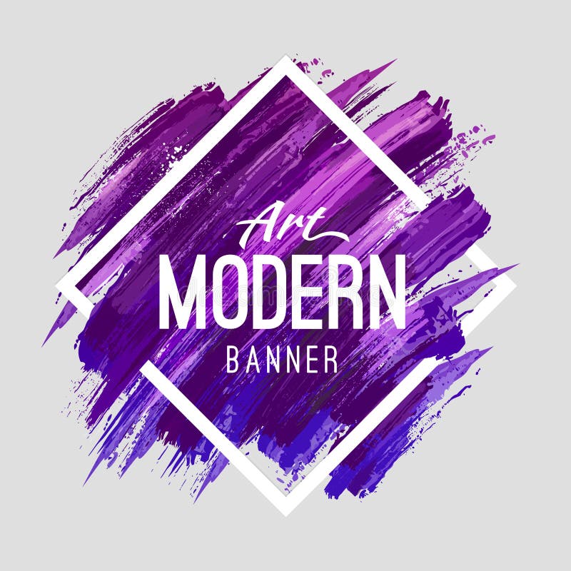 Modern Art Banner vector illustratie. Illustration of penseel 92870653