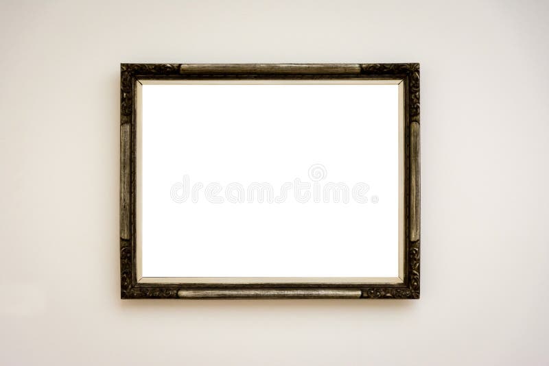 Modern Art Museum Frame Wall Clipping Path Isolated White Vector. Border, interior.