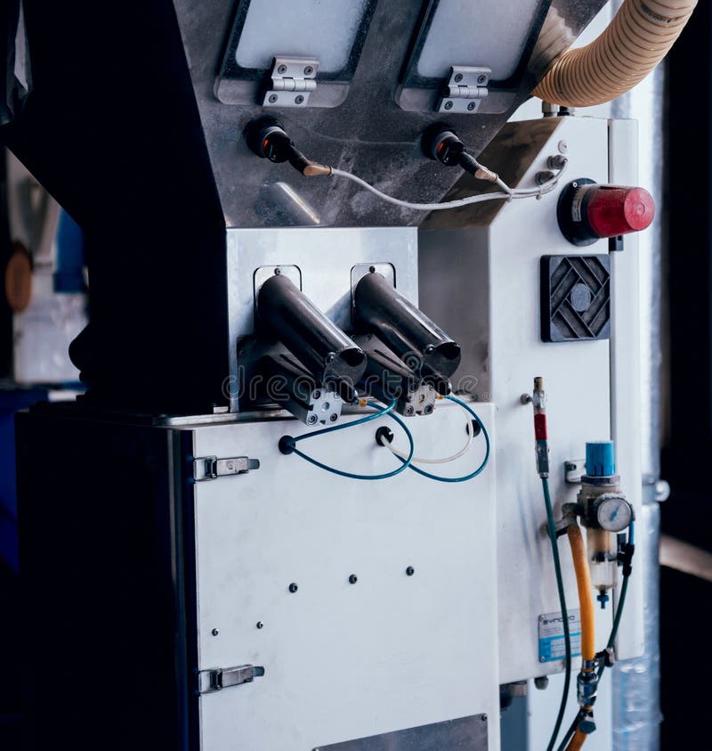 Modern Automated Production Line in Factory. Plastic Bag Manufacturing