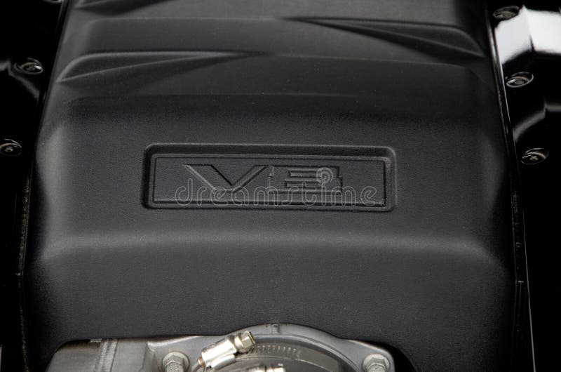 Modern Automobile V8 Black Plastic Engine Cover Stock Image Image of