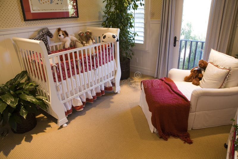 Modern baby bedroom. stock photo. Image of designer, home 4924722