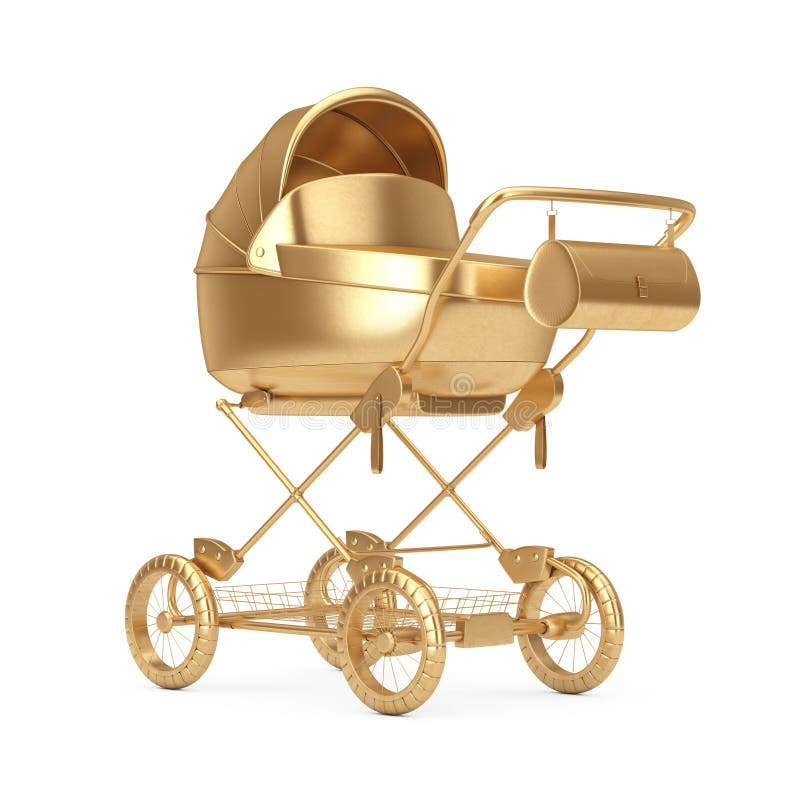 vliegtuig eerlijk paradijs Modern Baby Gouden Vervoer, Wandelwagen, Kinderwagenspot Omhoog Het 3d  Teruggeven Stock Afbeelding - Image of geboren, baby: 154091247
