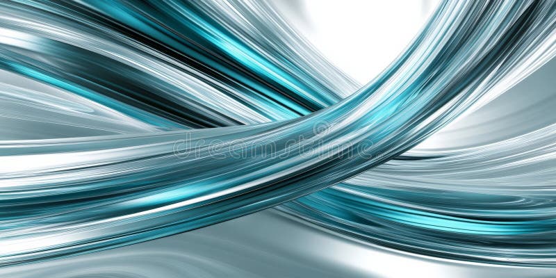 A modern background with dynamic light lines in shades of turquoise and silver. The lines flow royalty free stock photography