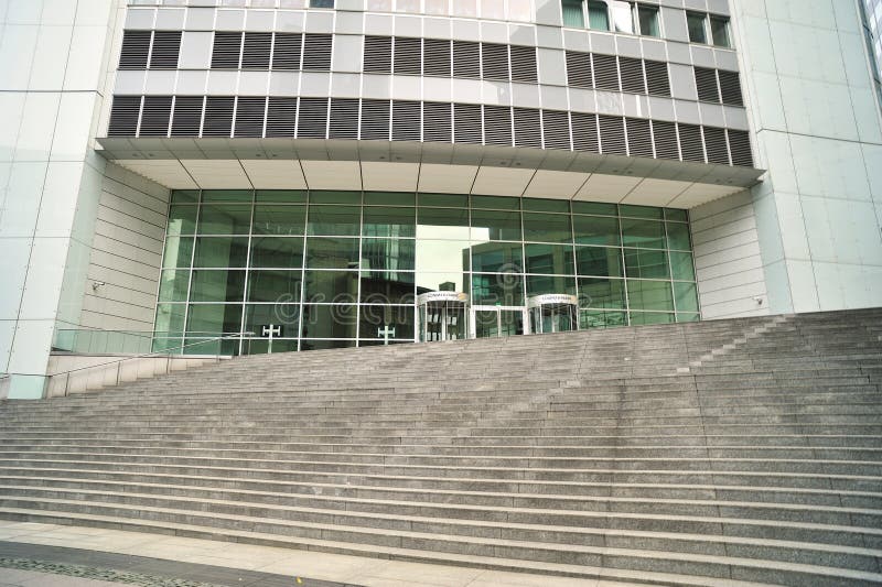 The main entrance in Commerzbank in Frankfurt city. The main entrance in Commerzbank in Frankfurt city