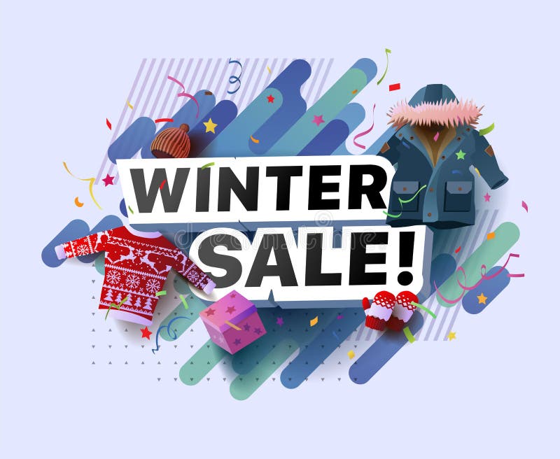 Modern Banner of Winter Sale Stock Vector - Illustration of retail ...