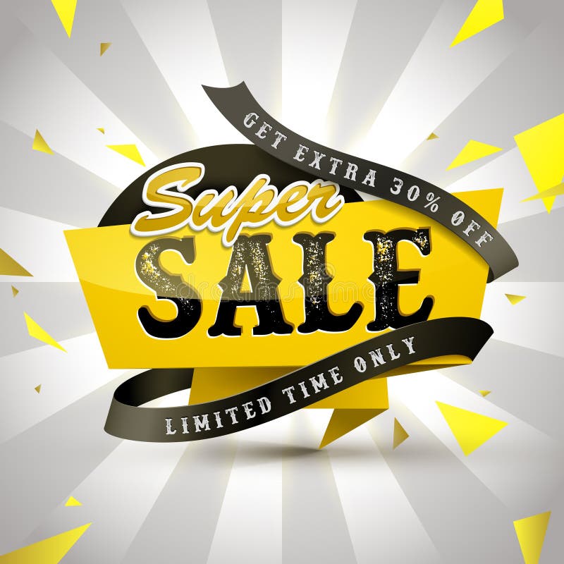 Modern bargain sale poster stock illustration. Illustration of