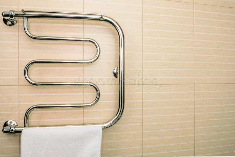Modern Bathroom Towel Dryer Stock Photo Image of hanger, modern 91218722