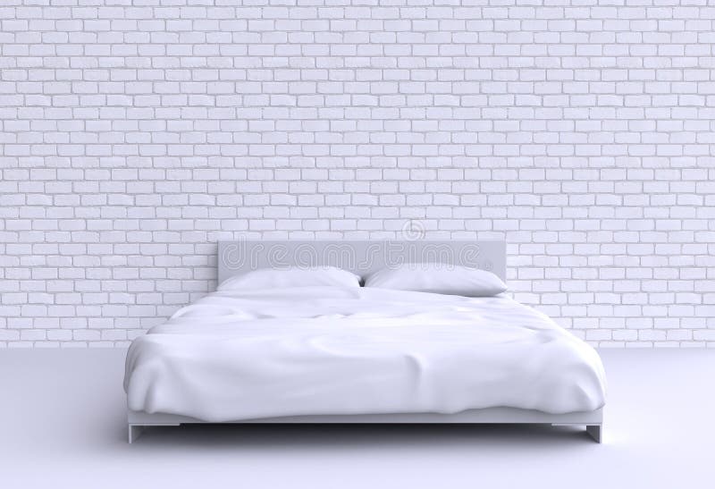 https://thumbs.dreamstime.com/b/modern-bed-two-pillows-against-wall-room-d-illustration-52820714.jpg