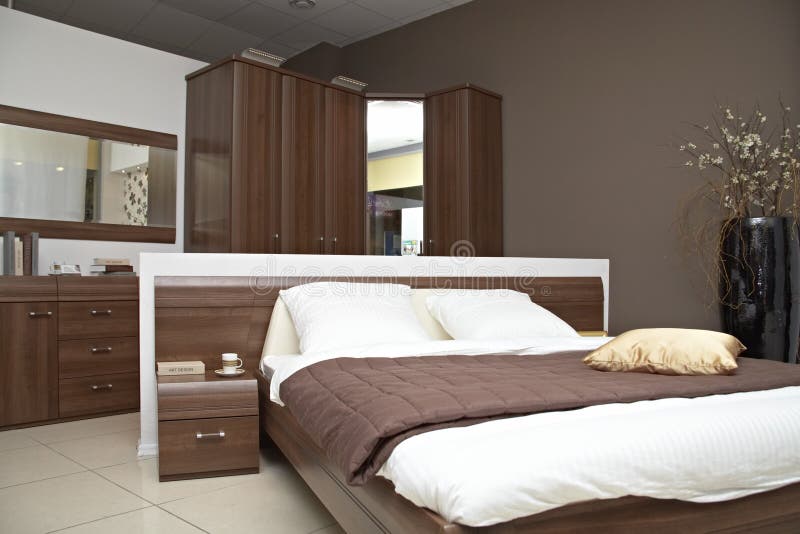 Modern bedroom stock images