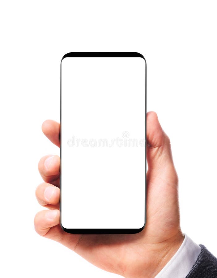 Modern bezelless smartphone in hand royalty free stock photography Modern bezelless smartphone in hand royalty free stock photography