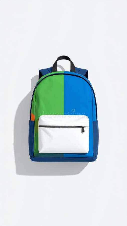 Modern Bi-Color Backpack with Front Pocket vector illustration