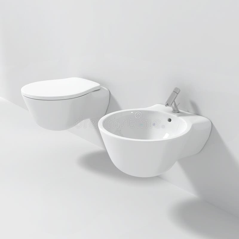 Modern Bidet Toilet Seat stock illustration. Illustration of background