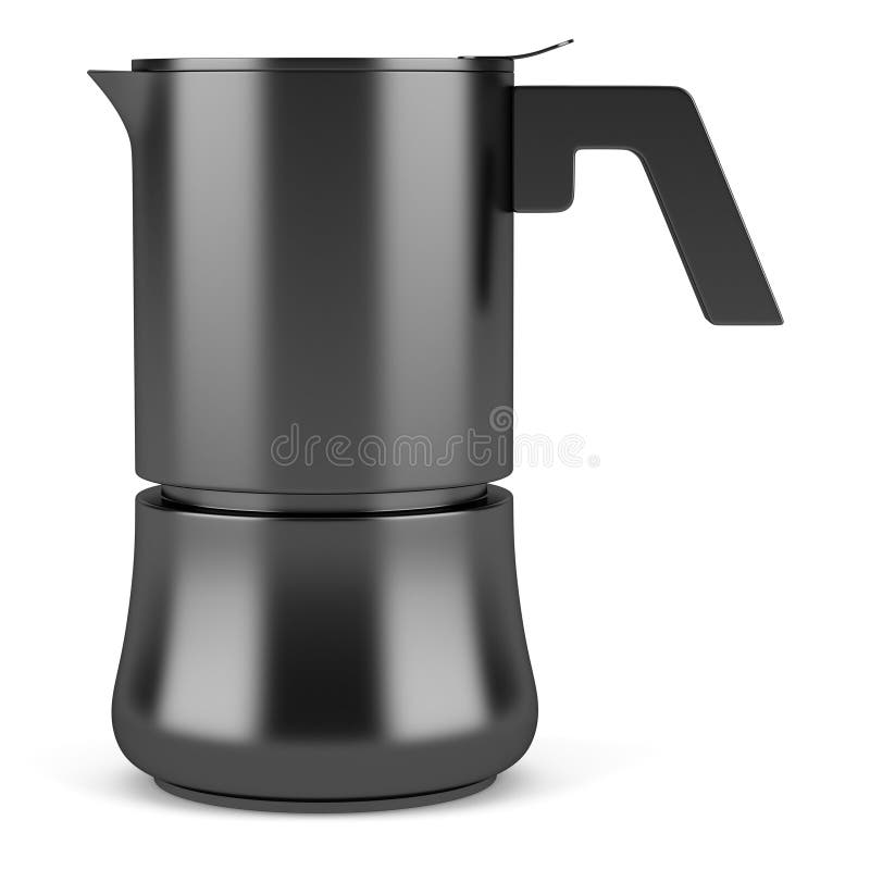 Modern black coffee jug isolated on white royalty free illustration