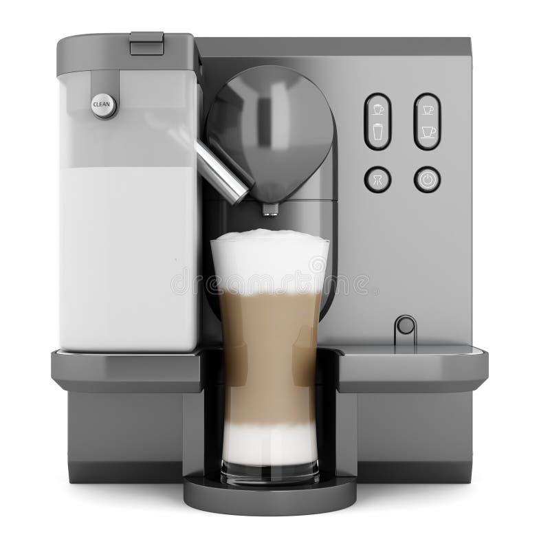 Modern black coffee machine isolated on white royalty free illustration