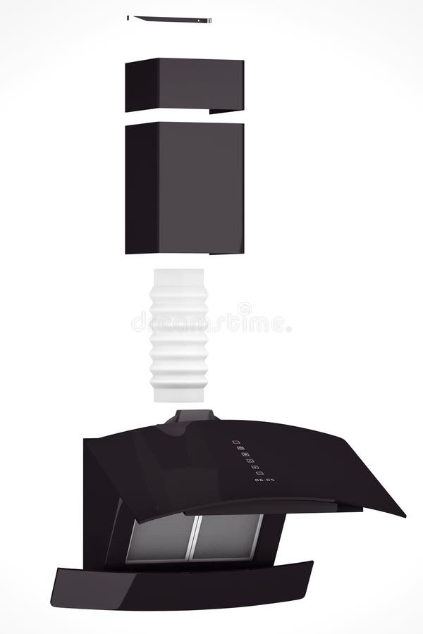 Modern Black Cooker Hood stock image. Image of cooking 67284995
