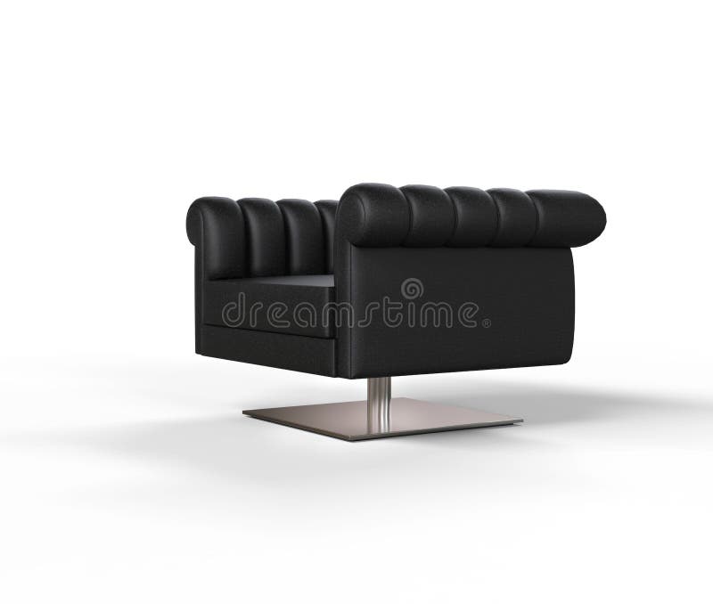 Modern Black Leather Armchair Stock Image Image of loft, fashion