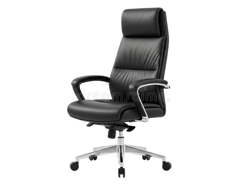 Modern black leather office chair stock illustration