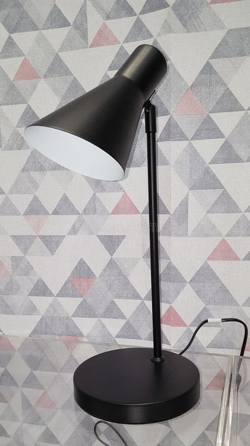 Modern black steel lamp retro style stock photos