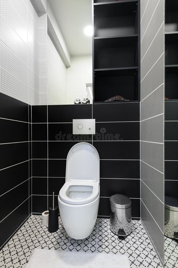 Modern Black and White Toilet Stock Image Image of home, contemporary