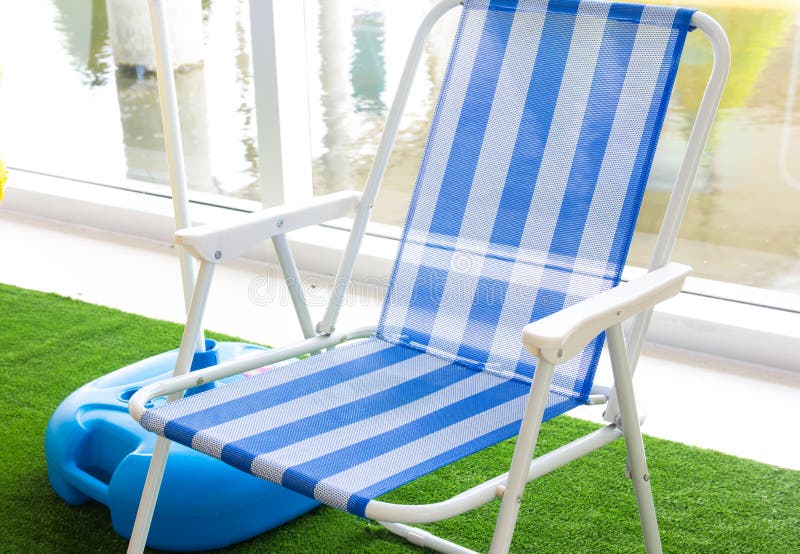Modern blue beach chair stock image. Image of background 69786331