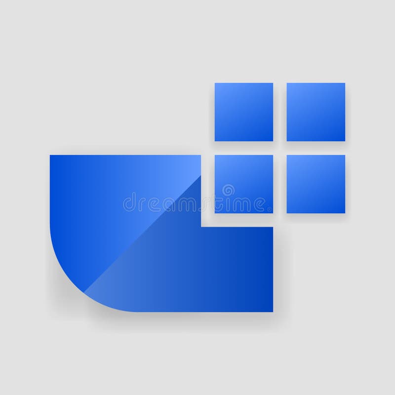 Modern Blue Creative Icon Design with Abstract Geometric Shapes vector illustration