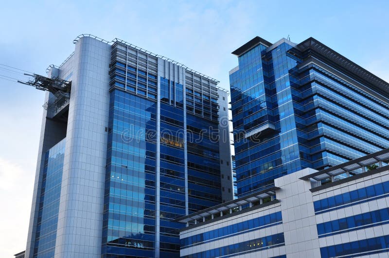 Modern blue glass building