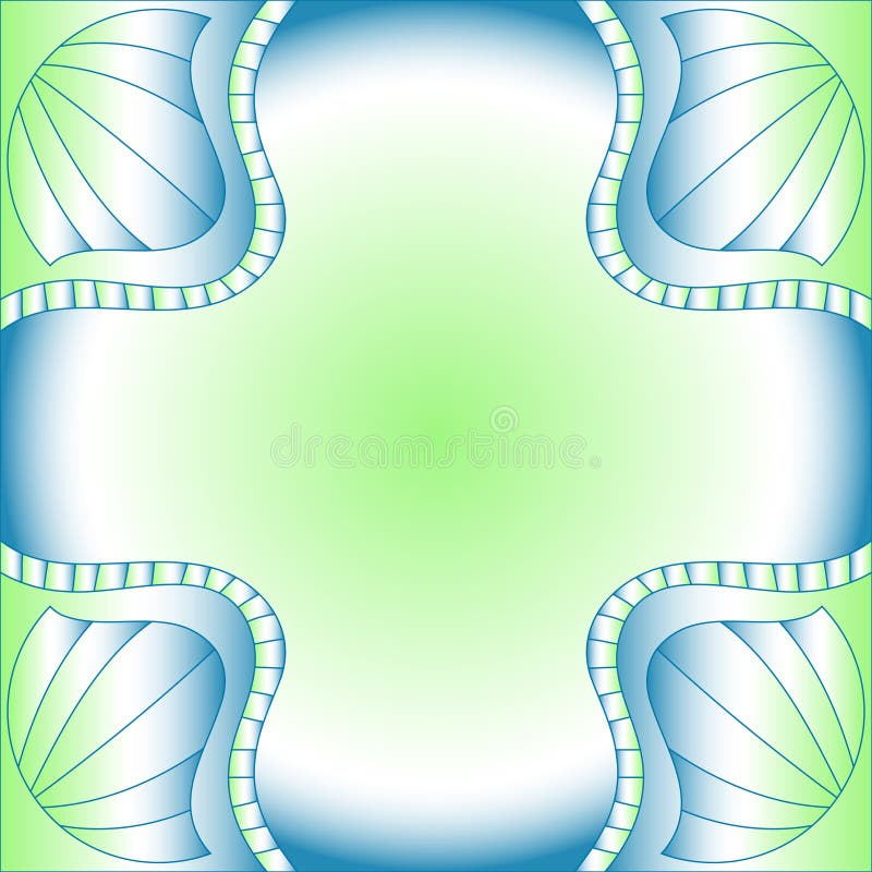 Modern blue, green and white background with abstract shapes royalty free illustration