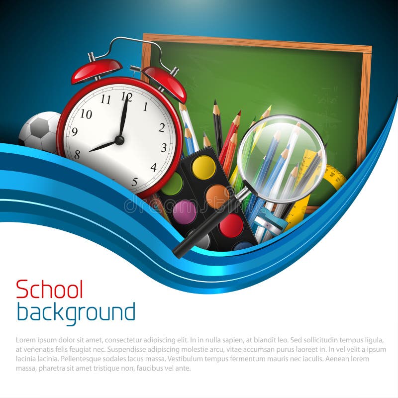 Modern Blue School Background Stock Illustration Illustration of